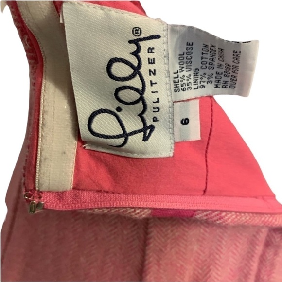 Wool Lilly Pulitzer Pink Strapless Dress - Size 6 - Picture 7 of 11